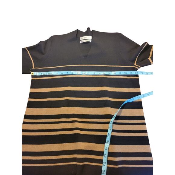 Pursuits Ltd. Brown Black 100% Merino Woolmark V-Neck Sweater Womens Large - Picture 4 of 9